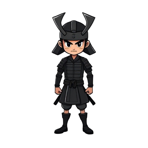 samurai, simple, black