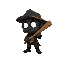 darkwood style character with a hat a flahslight and a baseball bat