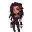 heróina mulher cabelo dreadlocks pretos ela tem estilo forte e rebelde