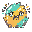 cute round slime creature, bright colors, simple chibi design, with a funny screaming expression