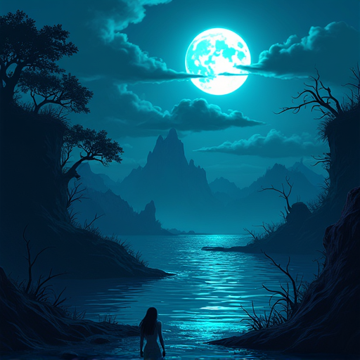 ocean, seamless, dark, play station 1 horror art style