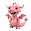 a cute pink dragon