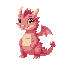 a cute pink dragon