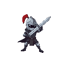 a knight with a two hand sword, posing attacking