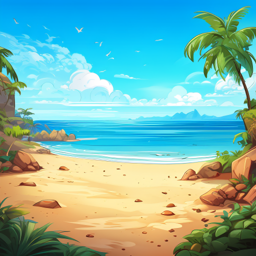 beach scene,