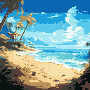 beach scene,
