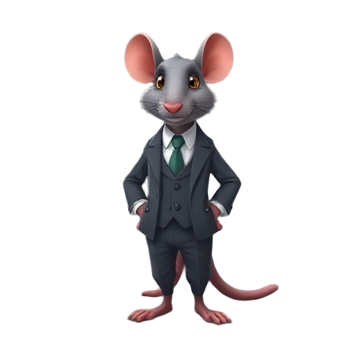 rat wearing three piece suit 