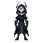 crie um personagem  principal estilo hollow knight mas sem a mascara na cabeca 