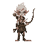 a gaunt half-elf with silvery hair and eyes that reflect starlight. bark-like growths cover parts of his skin, and small flowers bloom in his footsteps. he carries a bow carved from a single branch of