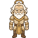 a harvest of white hair and red eyes, a prophet in light armor