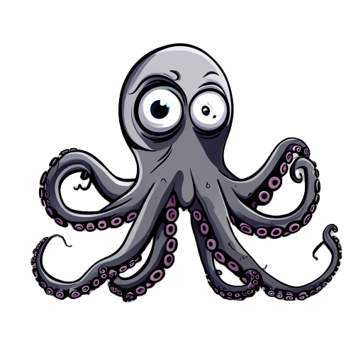 scary monster octopus one eye