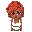 a girl with wavy copper red hair, green eyes, brown skin, white tank top