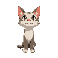 make a cat facing the camera in a deltarune style