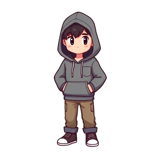 pixel character with hoodie with hand out from pocket