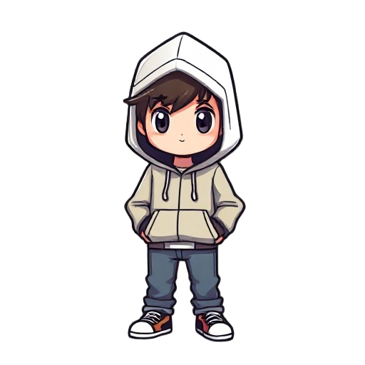 pixel character with hoodie 