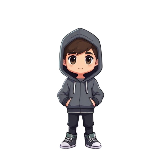 pixel character with hoodie jacket
