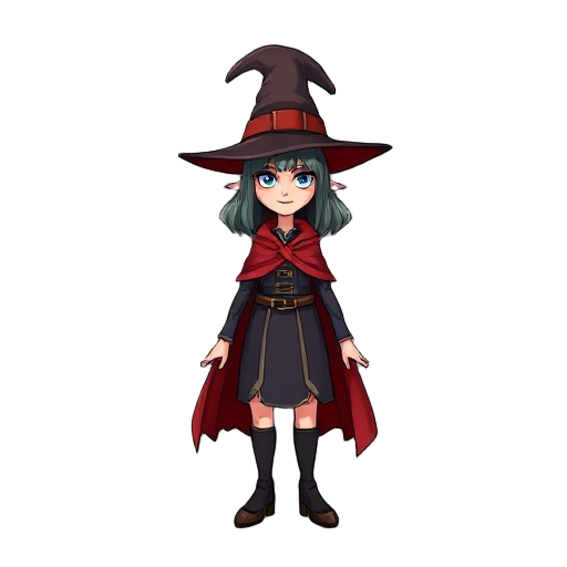 make a witch with red cape
