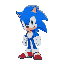 sonic character with a new and very powerful power and glows in blue