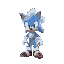 sonic character with a new and very powerful power and glows in blue