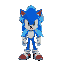 sonic character with a new and very powerful power and glows in blue