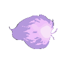 a large, swirling, ethereal shockwave of energy that ripples outward as it travels. the projectile should have a hazy, translucent appearance, glowing in soft purples and blues. it should look like a 