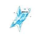a chilling, frosty projectile that emits an icy aura. it has a sharp, crystalline shape, like a shard of ice, with snowflakes visibly drifting off it. the main color should be a cool, icy blue, with w