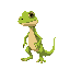  "2d lizard  character for a 2-player party platformer game