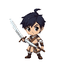 kid with a sword, black hair