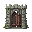medieval stone castle gate with chains and moss