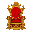 royal throne with red velvet and golden ornaments