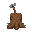 axe with the blade stuck in the tree stump with the blade