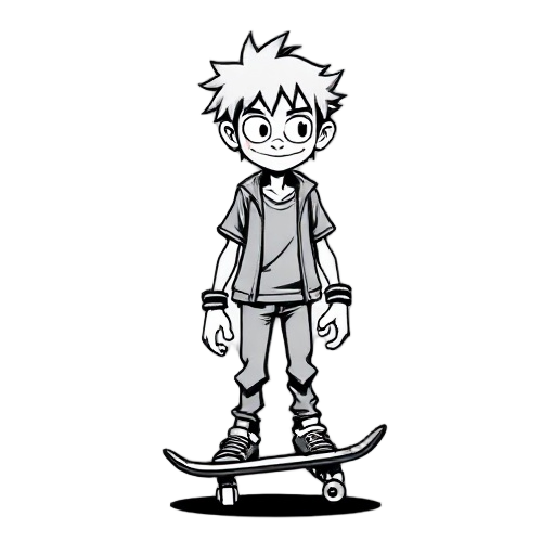 black and white skater etched punk