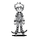black and white skater etched punk