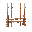 wooden weapon rack with two spears