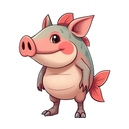 2 legged creature that is half fish half pig and somewhat human