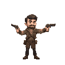 jrpg  character npc man pointing gun two hands on right