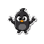 monigote tipo sticker negro con un arco