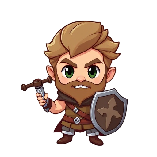 warrior with sword and shield