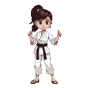 a female blackbelt karate fighter