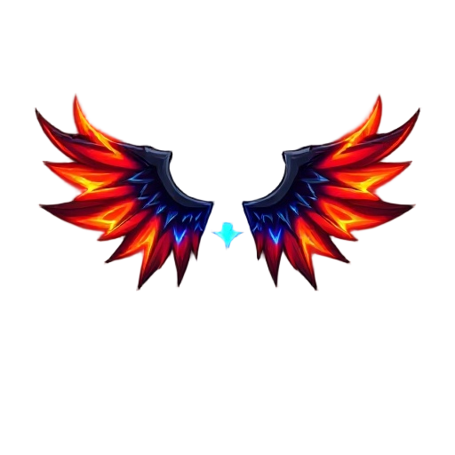 fire wings gladiator glow black and blue style soul master wings muonline
