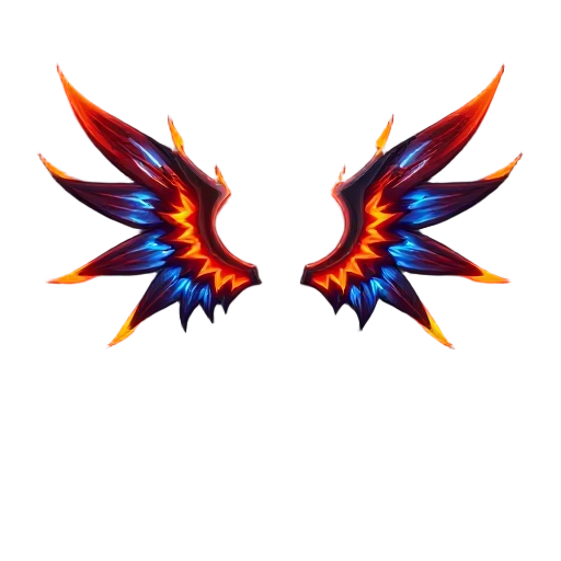 fire wings gladiator glow black and blue style soul master wings muonline