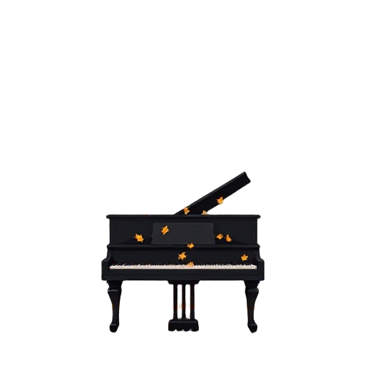 a title screen for a narrative drama game called 1883. set in 1883, it's set in the french countryside, with autumn colors. there's a black piano with autumn leaves falling on it.