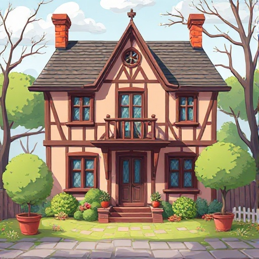 generate a stylized wallpaper texture of an 1880s french house
