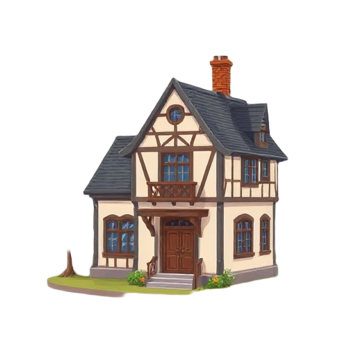 the house based on 17th century french architecture, a simple pianist's house
