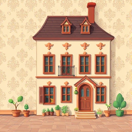 generate a stylized wallpaper texture of an 1880s french house