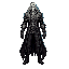 castlevania hunter, white hair, black cloths