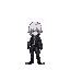castlevania hunter, white hair, black cloths