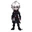 castlevania hunter, white hair, black cloths