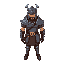 stylish warrior in ancient armor