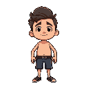 personagem somente de cueca, humanizado, sem pelos, sem cabelo, corpo definido, em pé